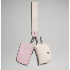 Lululemon Dual Pouch Wristlet White Opal/Pink Peony NWT